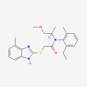 molecular formula C23H29N3O2S B6479206 N-(2-ethyl-6-methylphenyl)-N-(1-methoxypropan-2-yl)-2-[(4-methyl-1H-1,3-benzodiazol-2-yl)sulfanyl]acetamide CAS No. 892687-18-2