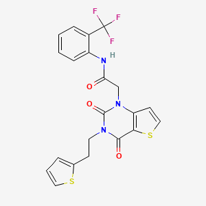 molecular formula C21H16F3N3O3S2 B6479223 2-{2,4-dioxo-3-[2-(thiophen-2-yl)ethyl]-1H,2H,3H,4H-thieno[3,2-d]pyrimidin-1-yl}-N-[2-(trifluoromethyl)phenyl]acetamide CAS No. 1260911-81-6