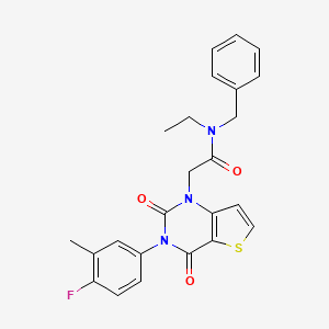 molecular formula C24H22FN3O3S B6479246 N-benzyl-N-ethyl-2-[3-(4-fluoro-3-methylphenyl)-2,4-dioxo-1H,2H,3H,4H-thieno[3,2-d]pyrimidin-1-yl]acetamide CAS No. 1260628-39-4