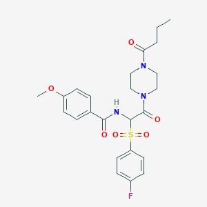 N-[2-(4-butanoylpiperazin-1-yl)-1-(4-fluorobenzenesulfonyl)-2-oxoethyl]-4-methoxybenzamide