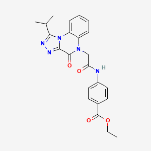 ethyl 4-{2-[4-oxo-1-(propan-2-yl)-4H,5H-[1,2,4]triazolo[4,3-a]quinoxalin-5-yl]acetamido}benzoate