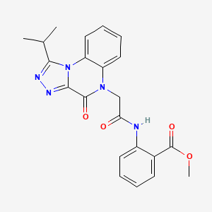 molecular formula C22H21N5O4 B6479313 methyl 2-{2-[4-oxo-1-(propan-2-yl)-4H,5H-[1,2,4]triazolo[4,3-a]quinoxalin-5-yl]acetamido}benzoate CAS No. 1260626-40-1