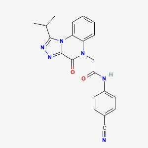 molecular formula C21H18N6O2 B6479325 N-(4-cyanophenyl)-2-[4-oxo-1-(propan-2-yl)-4H,5H-[1,2,4]triazolo[4,3-a]quinoxalin-5-yl]acetamide CAS No. 1260904-23-1