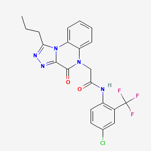 molecular formula C21H17ClF3N5O2 B6479334 N-[4-chloro-2-(trifluoromethyl)phenyl]-2-{4-oxo-1-propyl-4H,5H-[1,2,4]triazolo[4,3-a]quinoxalin-5-yl}acetamide CAS No. 1260986-53-5