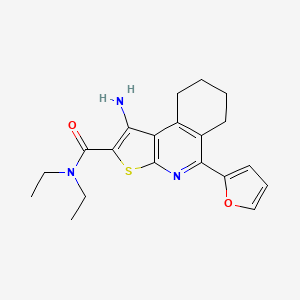 1-amino-N,N-diethyl-5-(furan-2-yl)-6H,7H,8H,9H-thieno[2,3-c]isoquinoline-2-carboxamide