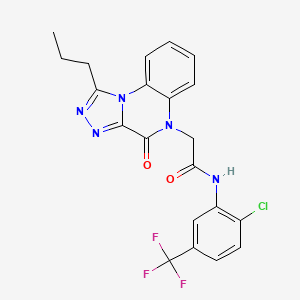 molecular formula C21H17ClF3N5O2 B6479340 N-[2-chloro-5-(trifluoromethyl)phenyl]-2-{4-oxo-1-propyl-4H,5H-[1,2,4]triazolo[4,3-a]quinoxalin-5-yl}acetamide CAS No. 1260924-45-5