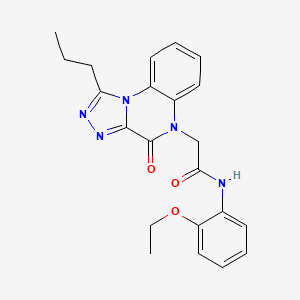 molecular formula C22H23N5O3 B6479371 N-(2-ethoxyphenyl)-2-{4-oxo-1-propyl-4H,5H-[1,2,4]triazolo[4,3-a]quinoxalin-5-yl}acetamide CAS No. 1260984-61-9