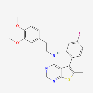 molecular formula C23H22FN3O2S B6479385 N-[2-(3,4-dimethoxyphenyl)ethyl]-5-(4-fluorophenyl)-6-methylthieno[2,3-d]pyrimidin-4-amine CAS No. 379239-37-9