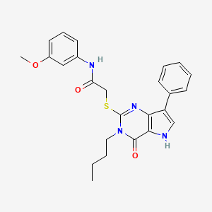 molecular formula C25H26N4O3S B6479393 2-({3-butyl-4-oxo-7-phenyl-3H,4H,5H-pyrrolo[3,2-d]pyrimidin-2-yl}sulfanyl)-N-(3-methoxyphenyl)acetamide CAS No. 1260914-30-4