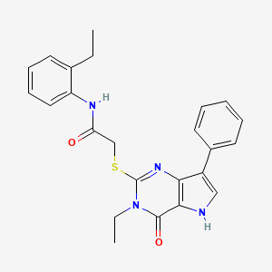 molecular formula C24H24N4O2S B6479394 2-({3-ethyl-4-oxo-7-phenyl-3H,4H,5H-pyrrolo[3,2-d]pyrimidin-2-yl}sulfanyl)-N-(2-ethylphenyl)acetamide CAS No. 1261006-53-4