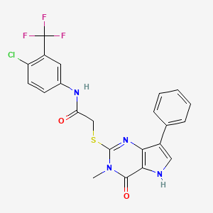 molecular formula C22H16ClF3N4O2S B6479395 N-[4-chloro-3-(trifluoromethyl)phenyl]-2-({3-methyl-4-oxo-7-phenyl-3H,4H,5H-pyrrolo[3,2-d]pyrimidin-2-yl}sulfanyl)acetamide CAS No. 1260990-19-9