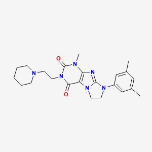molecular formula C23H30N6O2 B6479410 8-(3,5-dimethylphenyl)-1-methyl-3-[2-(piperidin-1-yl)ethyl]-1H,2H,3H,4H,6H,7H,8H-imidazo[1,2-g]purine-2,4-dione CAS No. 919031-31-5