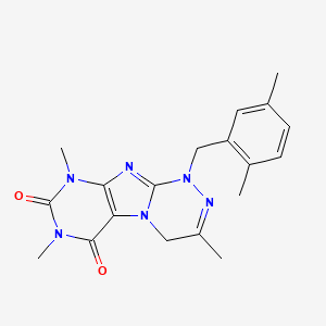 molecular formula C19H22N6O2 B6479423 1-[(2,5-dimethylphenyl)methyl]-3,7,9-trimethyl-1H,4H,6H,7H,8H,9H-[1,2,4]triazino[4,3-g]purine-6,8-dione CAS No. 898412-69-6