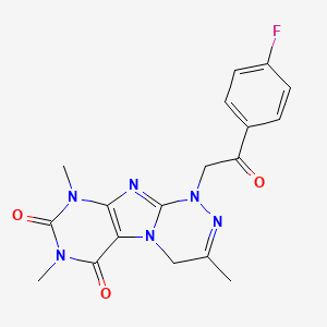 molecular formula C18H17FN6O3 B6479441 1-[2-(4-fluorophenyl)-2-oxoethyl]-3,7,9-trimethyl-1H,4H,6H,7H,8H,9H-[1,2,4]triazino[4,3-g]purine-6,8-dione CAS No. 898440-61-4