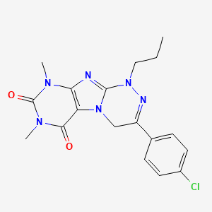 molecular formula C18H19ClN6O2 B6479446 3-(4-chlorophenyl)-7,9-dimethyl-1-propyl-1H,4H,6H,7H,8H,9H-[1,2,4]triazino[4,3-g]purine-6,8-dione CAS No. 919020-07-8