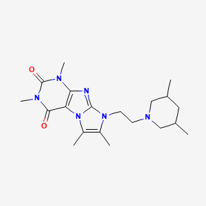 molecular formula C20H30N6O2 B6479458 8-[2-(3,5-dimethylpiperidin-1-yl)ethyl]-1,3,6,7-tetramethyl-1H,2H,3H,4H,8H-imidazo[1,2-g]purine-2,4-dione CAS No. 923150-20-3