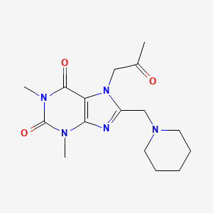 molecular formula C16H23N5O3 B6479469 1,3-dimethyl-7-(2-oxopropyl)-8-[(piperidin-1-yl)methyl]-2,3,6,7-tetrahydro-1H-purine-2,6-dione CAS No. 860710-40-3