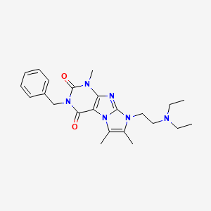 molecular formula C23H30N6O2 B6479476 3-benzyl-8-[2-(diethylamino)ethyl]-1,6,7-trimethyl-1H,2H,3H,4H,8H-imidazo[1,2-g]purine-2,4-dione CAS No. 919010-24-5
