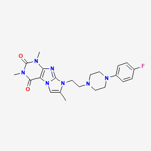molecular formula C22H26FN7O2 B6479483 8-{2-[4-(4-fluorophenyl)piperazin-1-yl]ethyl}-1,3,7-trimethyl-1H,2H,3H,4H,8H-imidazo[1,2-g]purine-2,4-dione CAS No. 919034-76-7