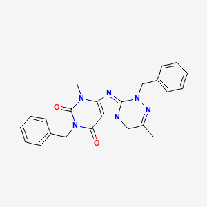 molecular formula C23H22N6O2 B6479520 1,7-dibenzyl-3,9-dimethyl-1H,4H,6H,7H,8H,9H-[1,2,4]triazino[4,3-g]purine-6,8-dione CAS No. 898443-20-4