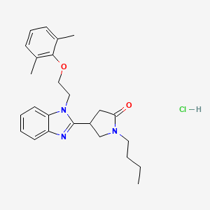 molecular formula C25H32ClN3O2 B6479586 1-butyl-4-{1-[2-(2,6-dimethylphenoxy)ethyl]-1H-1,3-benzodiazol-2-yl}pyrrolidin-2-one hydrochloride CAS No. 1049752-53-5