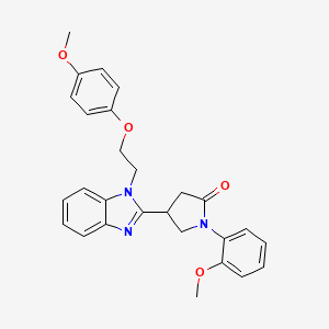 4-{1-[2-(4-methoxyphenoxy)ethyl]-1H-1,3-benzodiazol-2-yl}-1-(2-methoxyphenyl)pyrrolidin-2-one