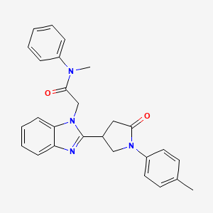 molecular formula C27H26N4O2 B6479598 N-methyl-2-{2-[1-(4-methylphenyl)-5-oxopyrrolidin-3-yl]-1H-1,3-benzodiazol-1-yl}-N-phenylacetamide CAS No. 912903-57-2