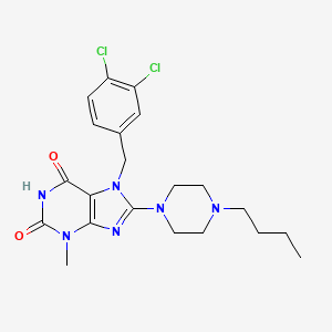 molecular formula C21H26Cl2N6O2 B6479676 8-(4-butylpiperazin-1-yl)-7-[(3,4-dichlorophenyl)methyl]-3-methyl-2,3,6,7-tetrahydro-1H-purine-2,6-dione CAS No. 898428-10-9
