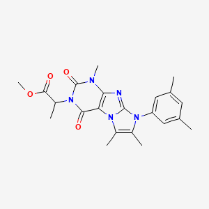 molecular formula C22H25N5O4 B6479697 methyl 2-[8-(3,5-dimethylphenyl)-1,6,7-trimethyl-2,4-dioxo-1H,2H,3H,4H,8H-imidazo[1,2-g]purin-3-yl]propanoate CAS No. 887456-50-0
