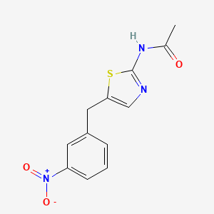 molecular formula C12H11N3O3S B6479716 N-{5-[(3-nitrophenyl)methyl]-1,3-thiazol-2-yl}acetamide CAS No. 892709-31-8