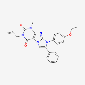 molecular formula C25H23N5O3 B6479763 8-(4-ethoxyphenyl)-1-methyl-7-phenyl-3-(prop-2-en-1-yl)-1H,2H,3H,4H,8H-imidazo[1,2-g]purine-2,4-dione CAS No. 896297-35-1