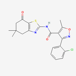 molecular formula C20H18ClN3O3S B6479782 3-(2-chlorophenyl)-N-(5,5-dimethyl-7-oxo-4,5,6,7-tetrahydro-1,3-benzothiazol-2-yl)-5-methyl-1,2-oxazole-4-carboxamide CAS No. 600130-84-5
