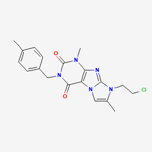 molecular formula C19H20ClN5O2 B6479786 8-(2-chloroethyl)-1,7-dimethyl-3-[(4-methylphenyl)methyl]-1H,2H,3H,4H,8H-imidazo[1,2-g]purine-2,4-dione CAS No. 919012-58-1