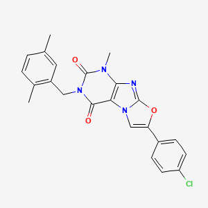 molecular formula C23H19ClN4O3 B6479802 7-(4-chlorophenyl)-3-[(2,5-dimethylphenyl)methyl]-1-methyl-1H,2H,3H,4H-[1,3]oxazolo[3,2-g]purine-2,4-dione CAS No. 938762-71-1