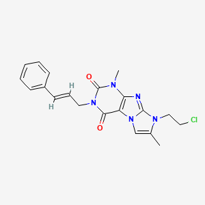 molecular formula C20H20ClN5O2 B6479810 8-(2-chloroethyl)-1,7-dimethyl-3-[(2E)-3-phenylprop-2-en-1-yl]-1H,2H,3H,4H,8H-imidazo[1,2-g]purine-2,4-dione CAS No. 919031-86-0