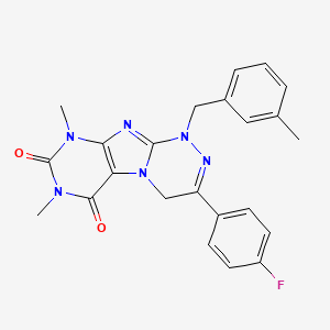 molecular formula C23H21FN6O2 B6479842 3-(4-fluorophenyl)-7,9-dimethyl-1-[(3-methylphenyl)methyl]-1H,4H,6H,7H,8H,9H-[1,2,4]triazino[4,3-g]purine-6,8-dione CAS No. 898410-53-2