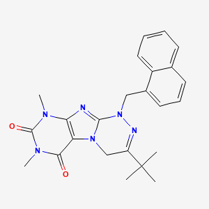 molecular formula C24H26N6O2 B6479849 3-tert-butyl-7,9-dimethyl-1-[(naphthalen-1-yl)methyl]-1H,4H,6H,7H,8H,9H-[1,2,4]triazino[4,3-g]purine-6,8-dione CAS No. 898443-08-8