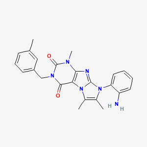 molecular formula C24H24N6O2 B6479878 8-(2-aminophenyl)-1,6,7-trimethyl-3-[(3-methylphenyl)methyl]-1H,2H,3H,4H,8H-imidazo[1,2-g]purine-2,4-dione CAS No. 919011-97-5