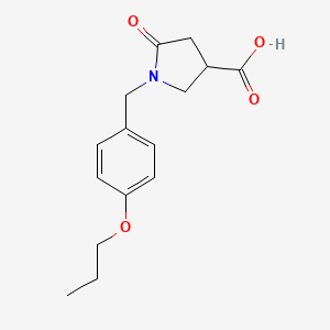 molecular formula C15H19NO4 B6479880 5-oxo-1-[(4-propoxyphenyl)methyl]pyrrolidine-3-carboxylic acid CAS No. 927984-31-4