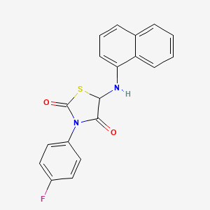 molecular formula C19H13FN2O2S B6479888 3-(4-fluorophenyl)-5-[(naphthalen-1-yl)amino]-1,3-thiazolidine-2,4-dione CAS No. 1025499-76-6