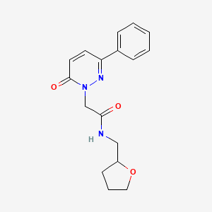 molecular formula C17H19N3O3 B6479895 2-(6-oxo-3-phenyl-1,6-dihydropyridazin-1-yl)-N-[(oxolan-2-yl)methyl]acetamide CAS No. 898189-58-7