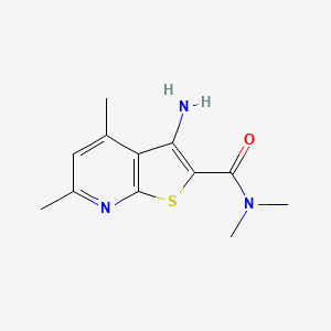 molecular formula C12H15N3OS B6479910 3-amino-N,N,4,6-tetramethylthieno[2,3-b]pyridine-2-carboxamide CAS No. 482657-42-1