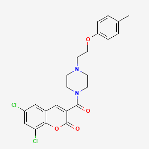 molecular formula C23H22Cl2N2O4 B6479917 6,8-dichloro-3-{4-[2-(4-methylphenoxy)ethyl]piperazine-1-carbonyl}-2H-chromen-2-one CAS No. 904371-60-4