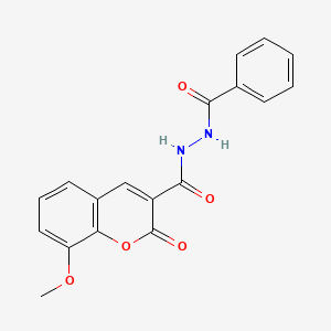molecular formula C18H14N2O5 B6479944 N'-(8-methoxy-2-oxo-2H-chromene-3-carbonyl)benzohydrazide CAS No. 324065-08-9