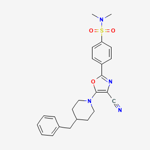 4-[5-(4-benzylpiperidin-1-yl)-4-cyano-1,3-oxazol-2-yl]-N,N-dimethylbenzene-1-sulfonamide