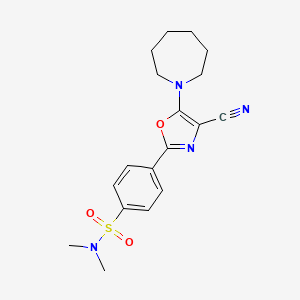 molecular formula C18H22N4O3S B6479958 4-[5-(azepan-1-yl)-4-cyano-1,3-oxazol-2-yl]-N,N-dimethylbenzene-1-sulfonamide CAS No. 941265-53-8