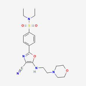 molecular formula C20H27N5O4S B6479962 4-(4-cyano-5-{[2-(morpholin-4-yl)ethyl]amino}-1,3-oxazol-2-yl)-N,N-diethylbenzene-1-sulfonamide CAS No. 941243-16-9