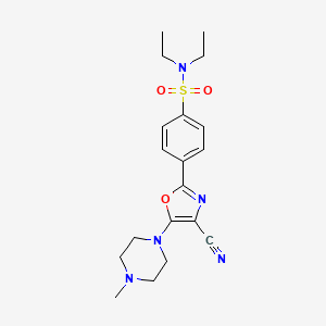 molecular formula C19H25N5O3S B6479966 4-[4-cyano-5-(4-methylpiperazin-1-yl)-1,3-oxazol-2-yl]-N,N-diethylbenzene-1-sulfonamide CAS No. 941243-37-4