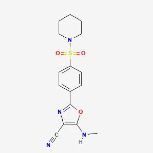 5-(methylamino)-2-[4-(piperidine-1-sulfonyl)phenyl]-1,3-oxazole-4-carbonitrile