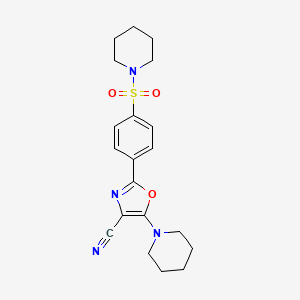 molecular formula C20H24N4O3S B6479976 5-(piperidin-1-yl)-2-[4-(piperidine-1-sulfonyl)phenyl]-1,3-oxazole-4-carbonitrile CAS No. 941266-85-9